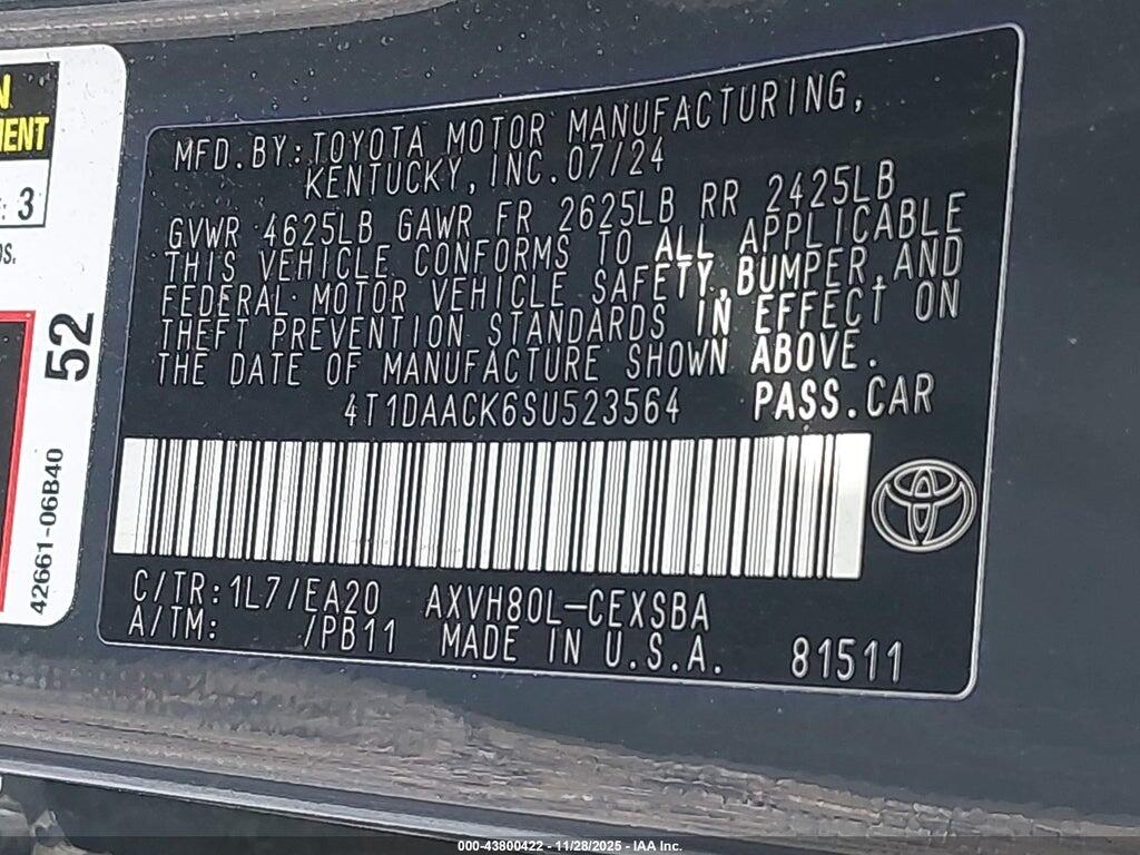 4T1DAACK6SU523564 2025 TOYOTA CAMRY photo no. 9