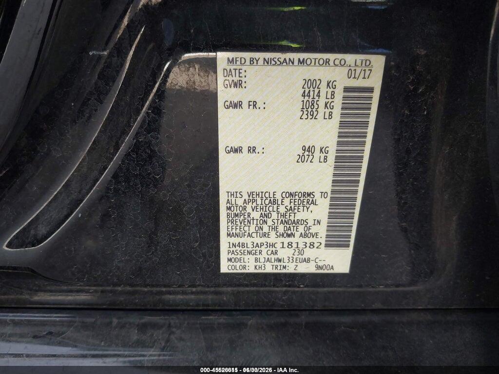 1N4BL3AP3HC181382 2017 NISSAN ALTIMA photo no. 9