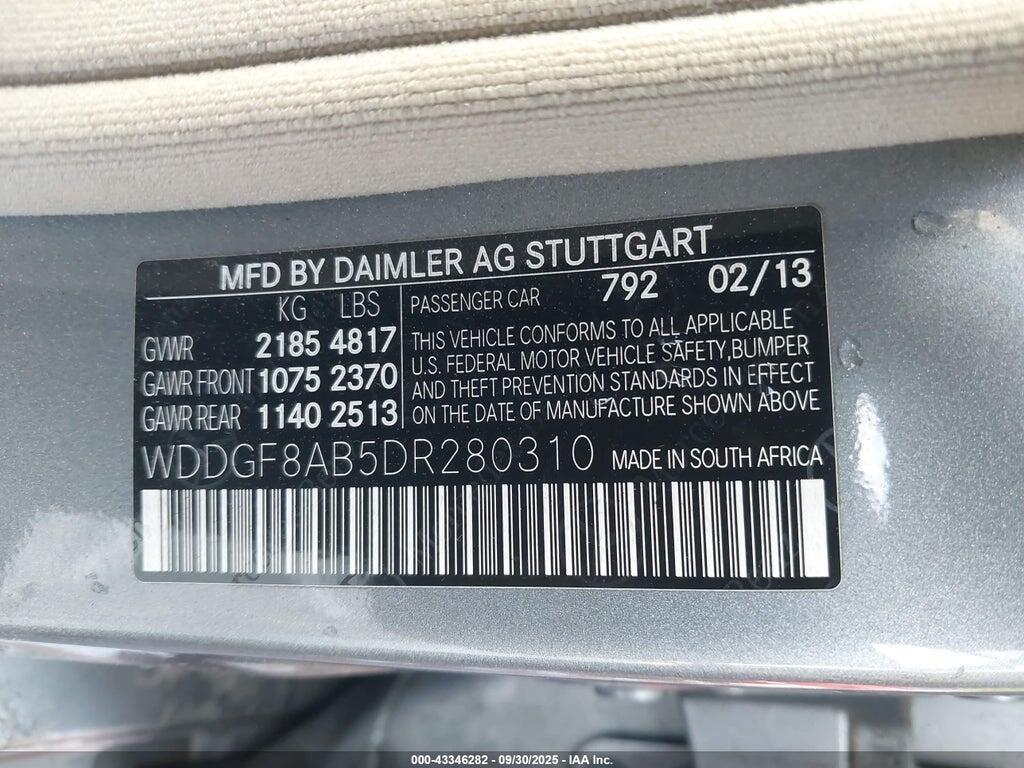 WDDGF8AB5DR280310 2013 MERCEDES-BENZ C 300 photo no. 9