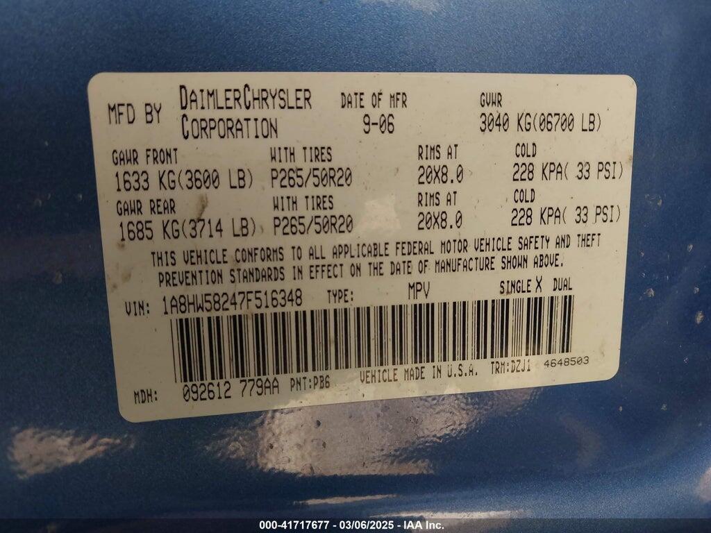 1A8HW58247F516348 2007 CHRYSLER ASPEN photo no. 9