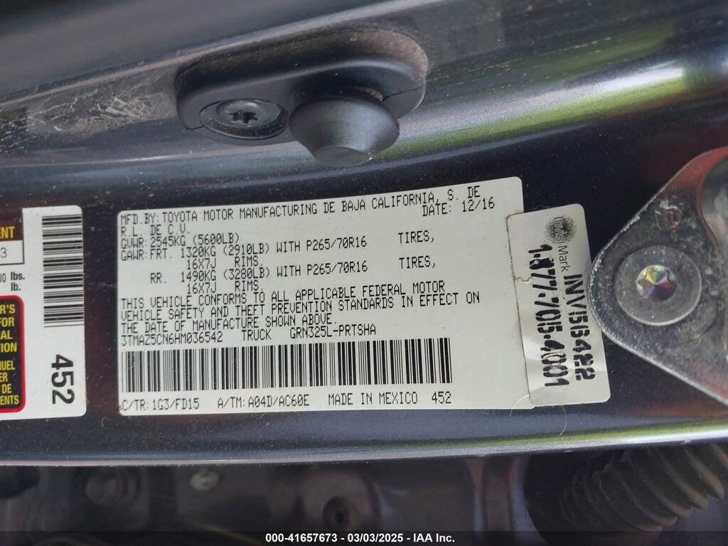 3TMAZ5CN6HM036542 2017 TOYOTA TACOMA photo no. 9