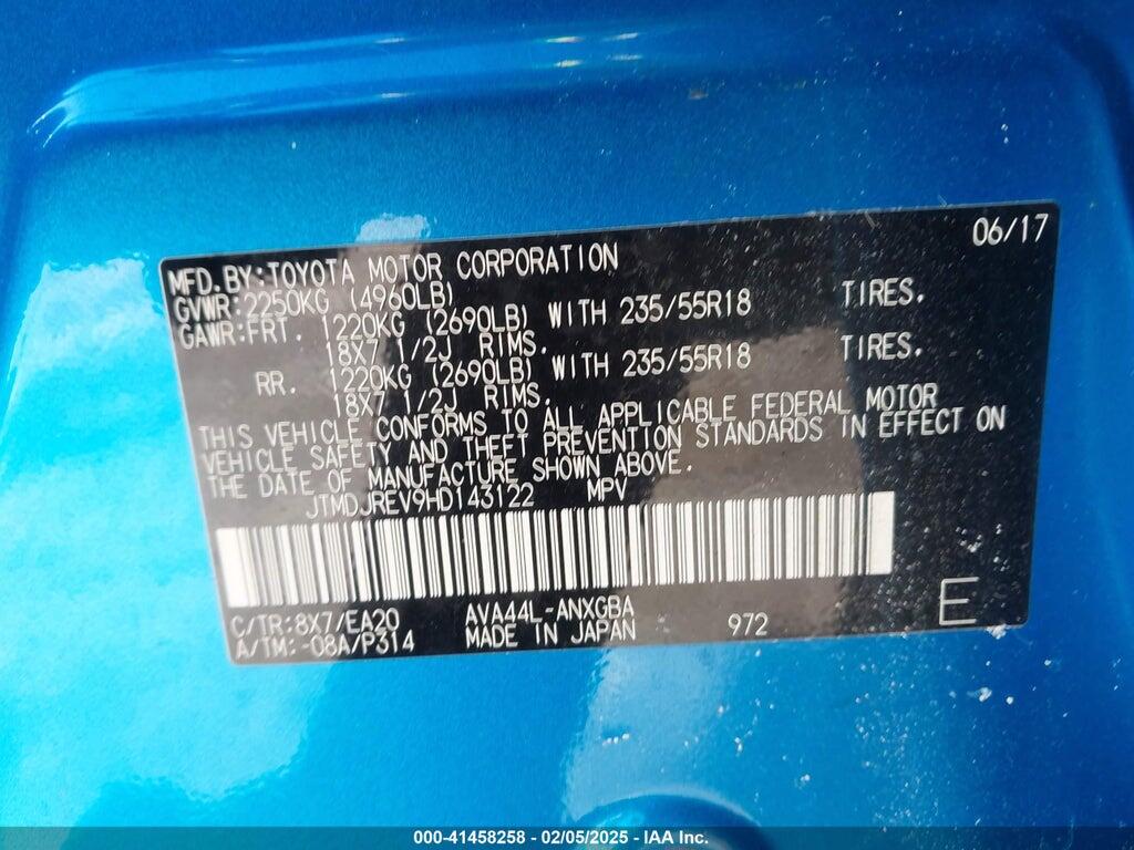 JTMDJREV9HD143122 2017 TOYOTA RAV4 HYBRID photo no. 9