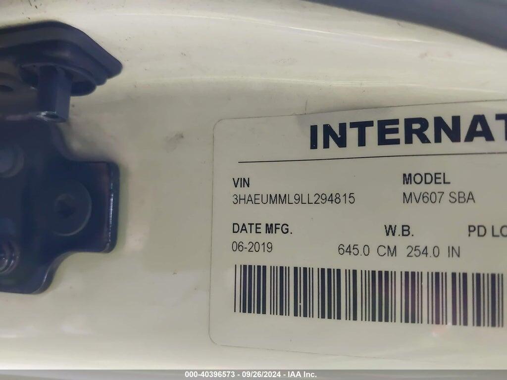 3HAEUMML9LL294815 2020 INTERNATIONAL MV photo no. 8