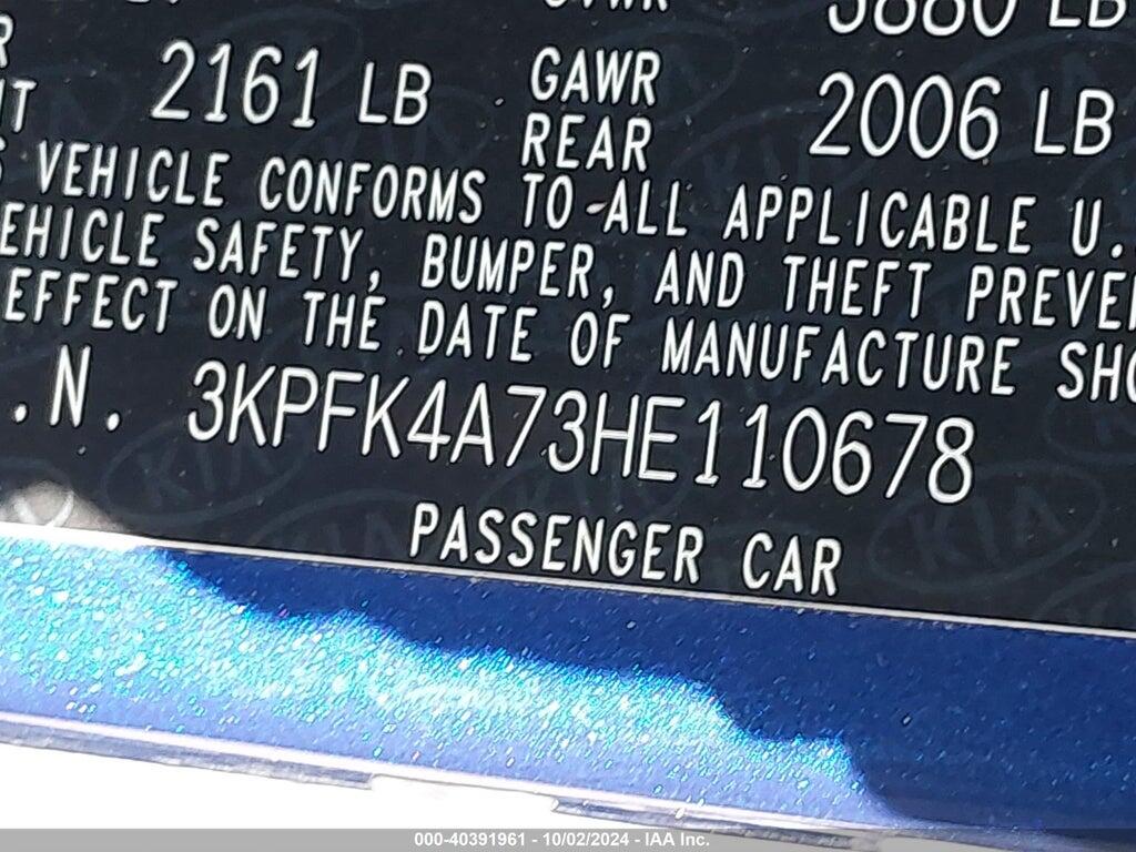 3KPFK4A73HE110678 2017 KIA FORTE photo no. 9