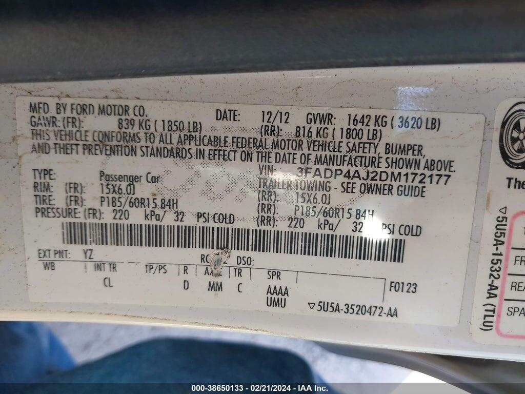 3FADP4AJ2DM172177 2013 FORD FIESTA photo no. 9