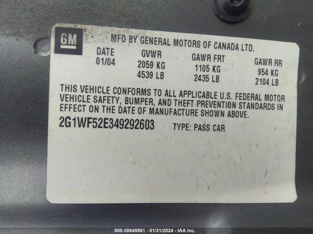 2G1WF52E349292603 2004 CHEVROLET IMPALA photo no. 9
