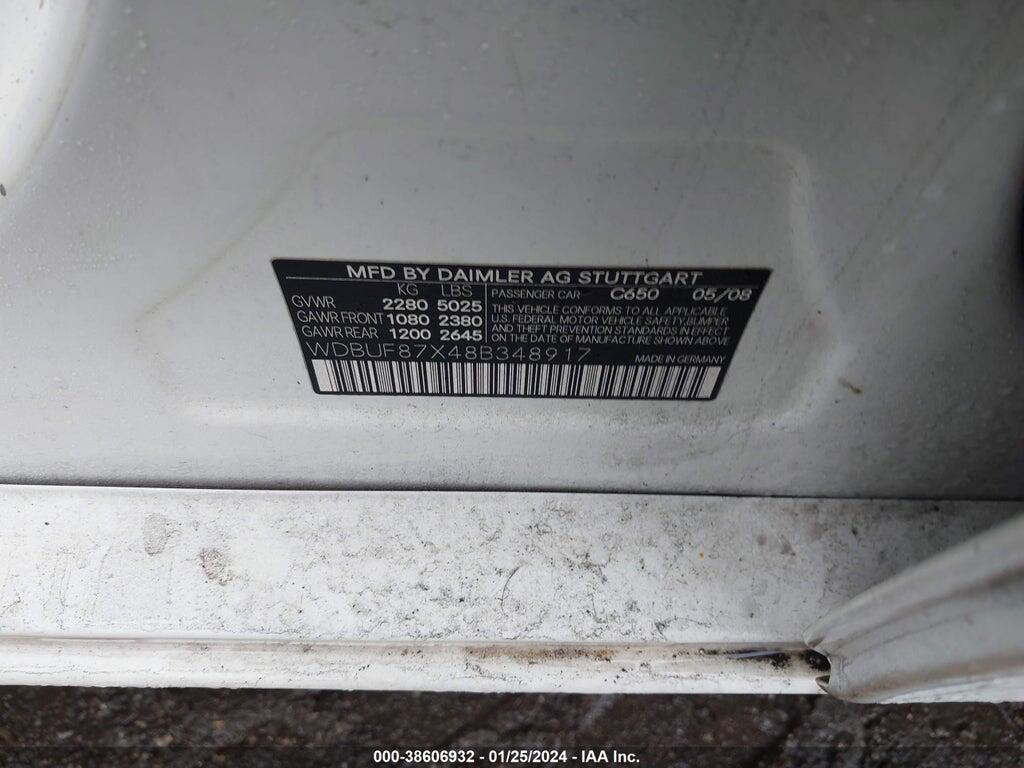WDBUF87X48B348917 2008 MERCEDES-BENZ E 350 photo no. 9