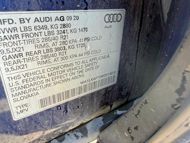 WA1LXAF72MD014929 2021 AUDI Q7 photo no. 10