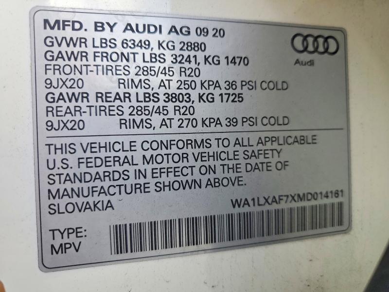 2021 AUDI Q7 PREMIUM PLUS — Фото 13 из 13