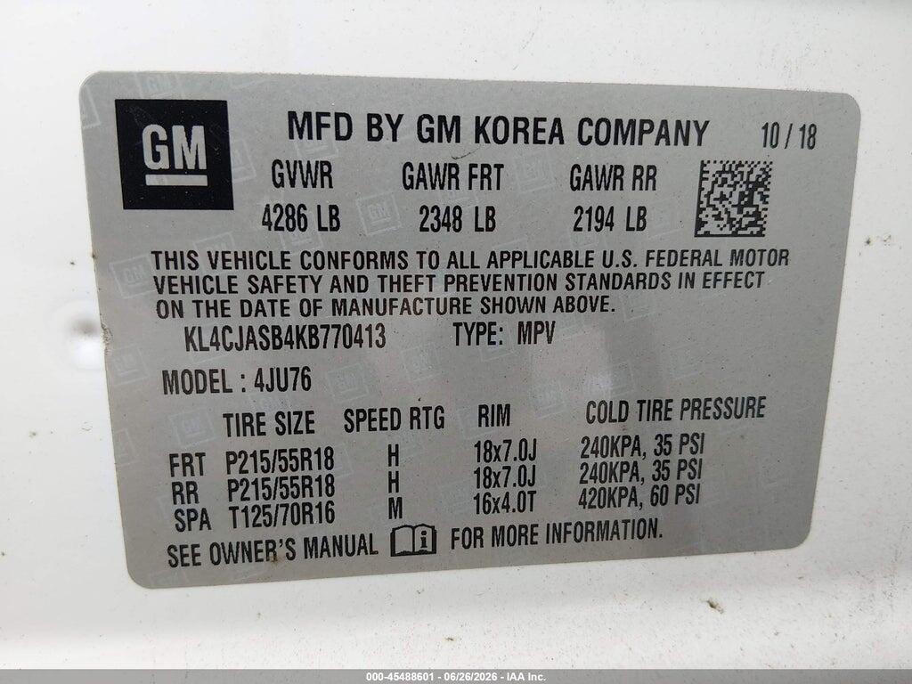 KL4CJASB4KB770413 2019 BUICK ENCORE photo no. 9