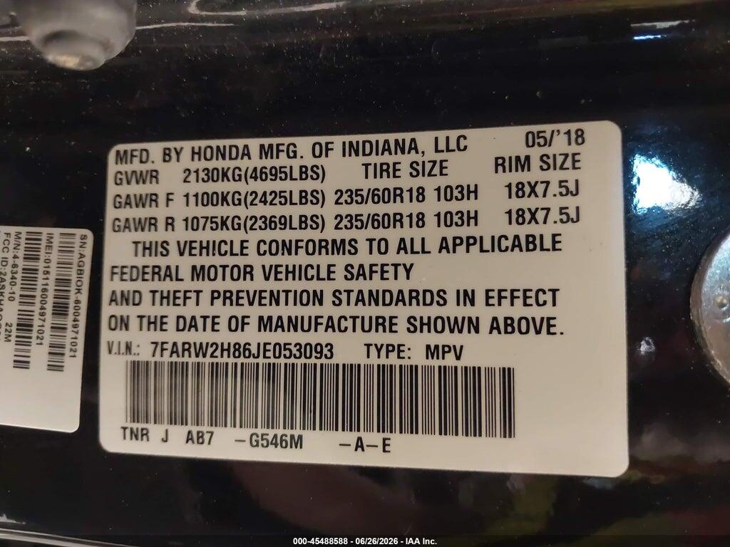 7FARW2H86JE053093 2018 HONDA CR-V photo no. 9