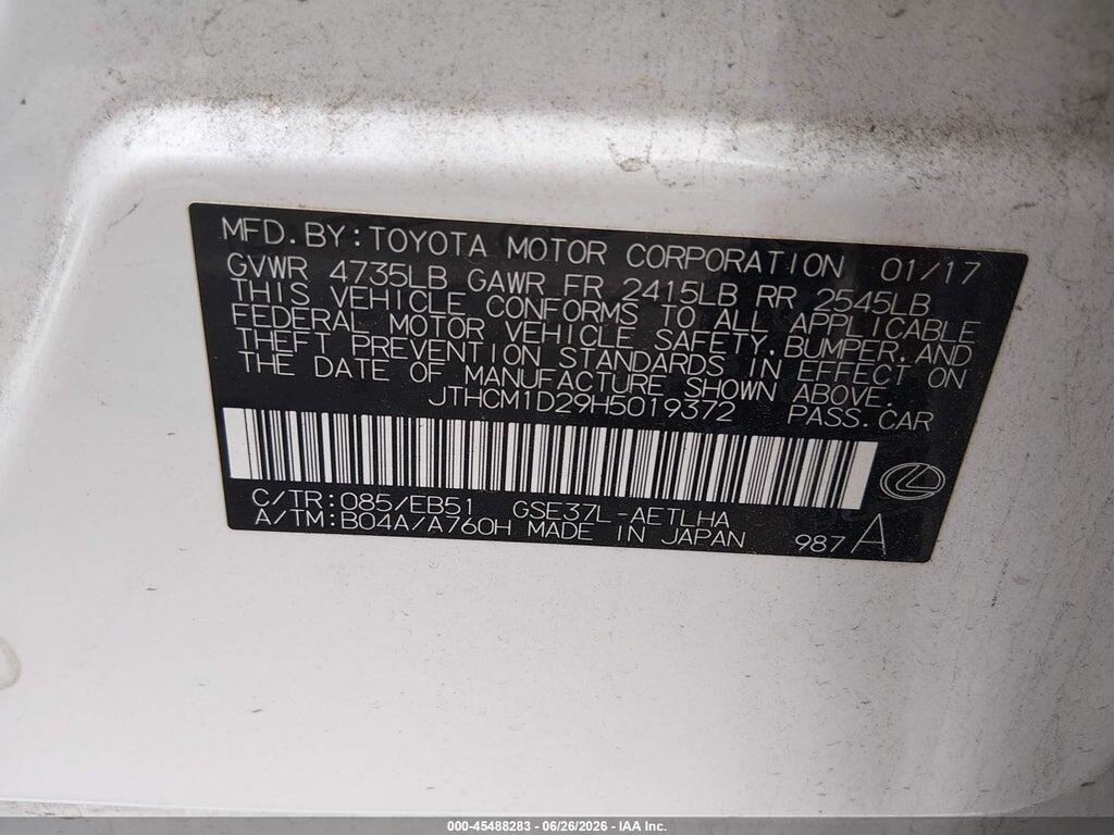 JTHCM1D29H5019372 2017 LEXUS IS 300 photo no. 9