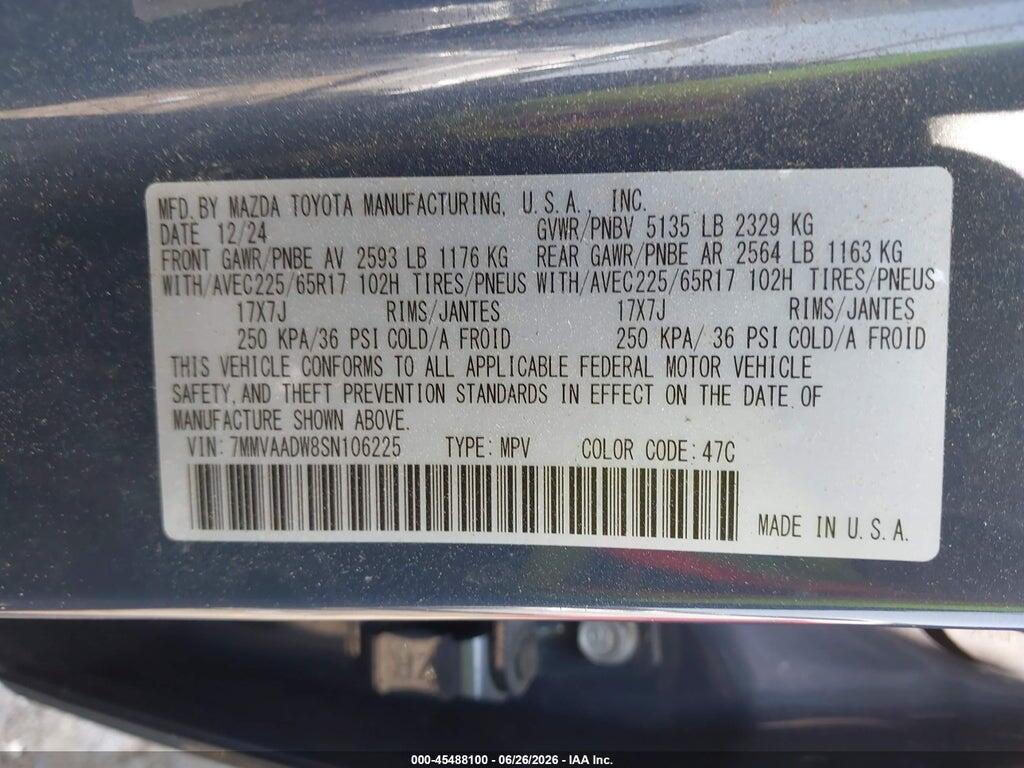 7MMVAADW8SN106225 2025 MAZDA CX-50 HYBRID photo no. 9