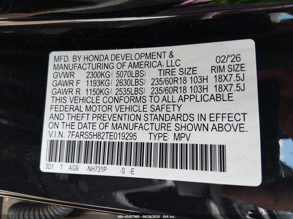 7FARS5H82TE019295 2026 HONDA CR-V HYBRID photo no. 9