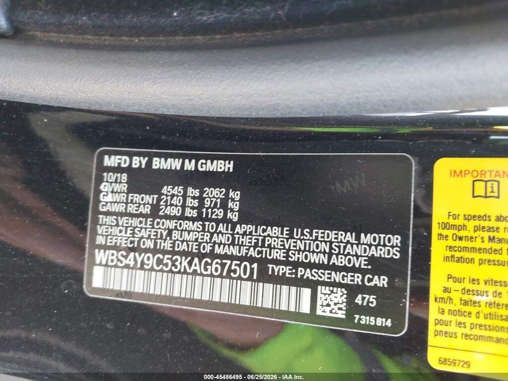WBS4Y9C53KAG67501 2019 BMW M4 photo no. 9
