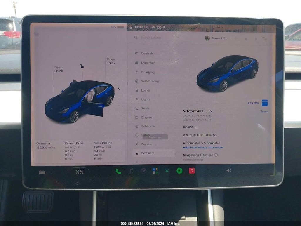 5YJ3E1EB6JF097853 2018 TESLA MODEL 3 photo no. 7