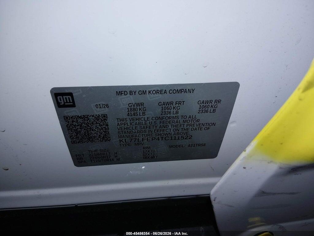 KL77LFEP4TC111522 2026 CHEVROLET TRAX photo no. 9