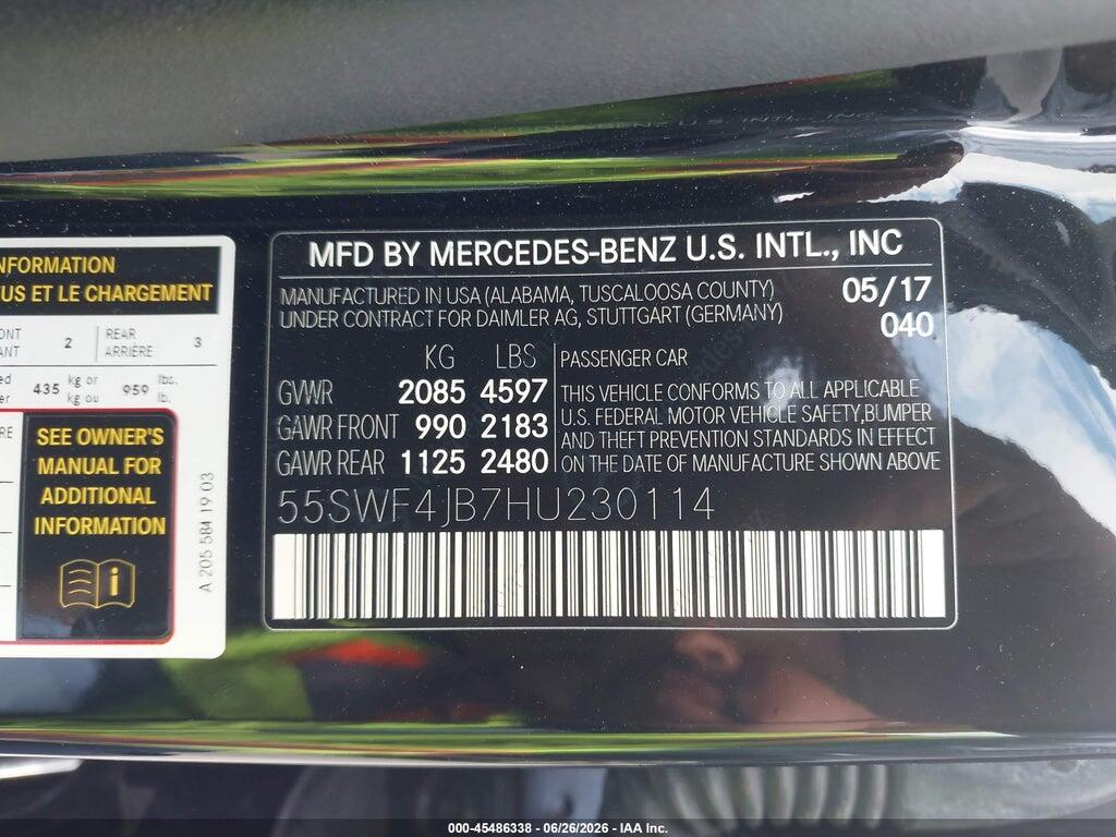 55SWF4JB7HU230114 2017 MERCEDES-BENZ C 300 photo no. 9