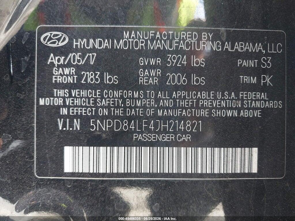 5NPD84LF4JH214821 2018 HYUNDAI ELANTRA photo no. 9