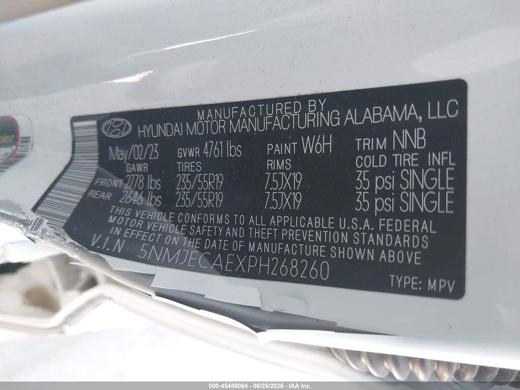5NMJECAEXPH268260 2023 HYUNDAI TUCSON photo no. 9