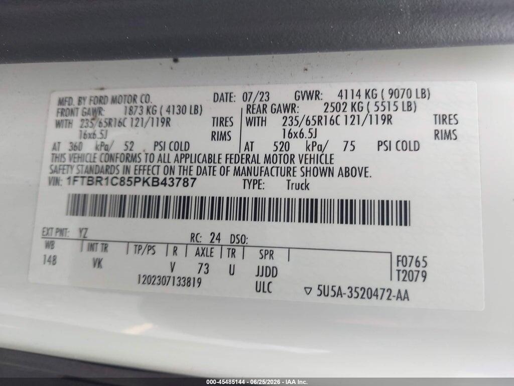 1FTBR1C85PKB43787 2023 FORD TRANSIT-250 photo no. 9