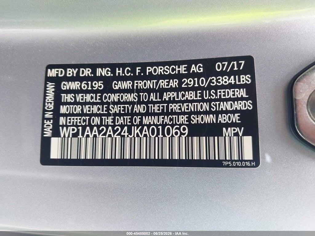 WP1AA2A24JKA01069 2018 PORSCHE CAYENNE photo no. 9