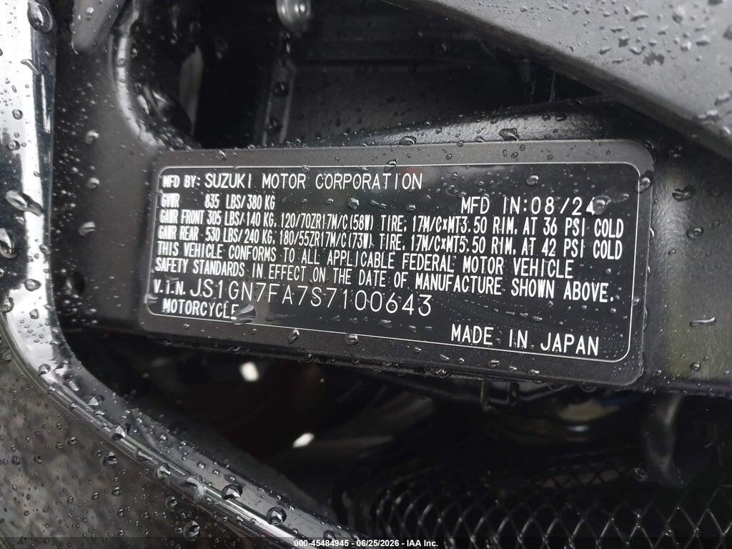 JS1GN7FA7S7100643 2025 SUZUKI GSX-R600 photo no. 10