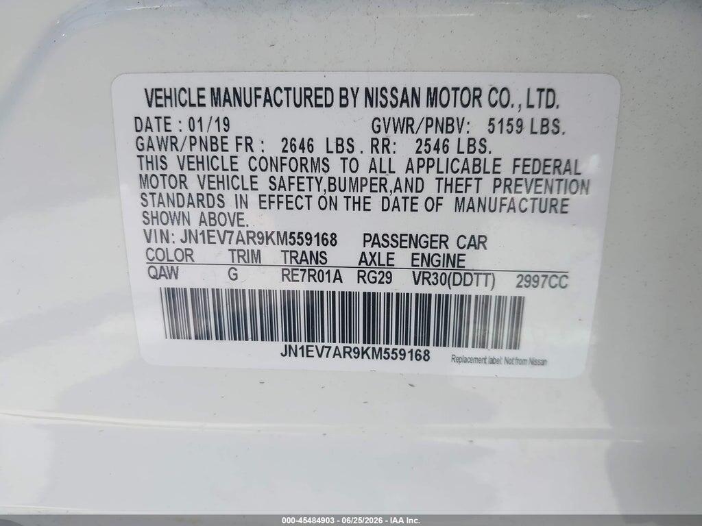 JN1EV7AR9KM559168 2019 INFINITI Q50 photo no. 9