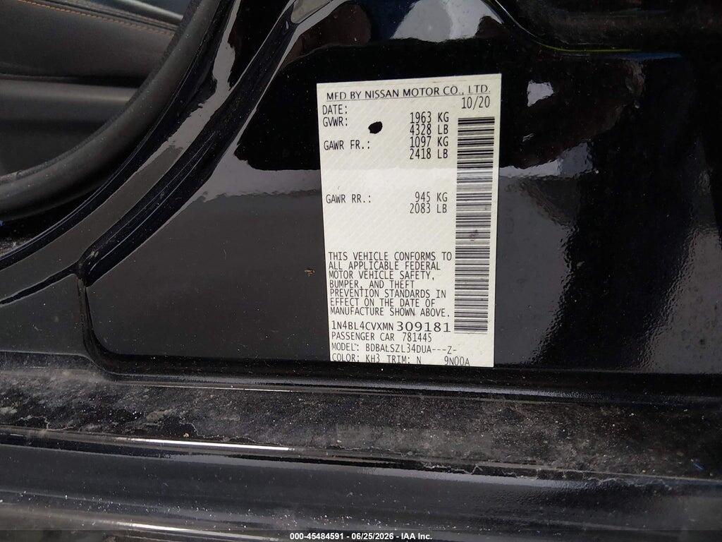 1N4BL4CVXMN309181 2021 NISSAN ALTIMA photo no. 9