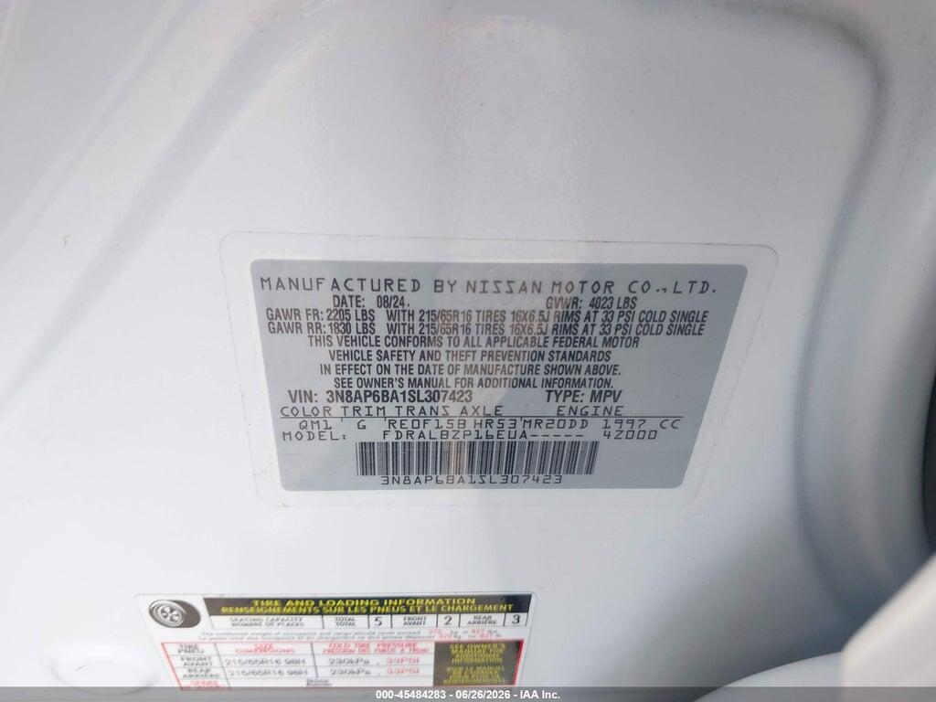 3N8AP6BA1SL307423 2025 NISSAN KICKS photo no. 9