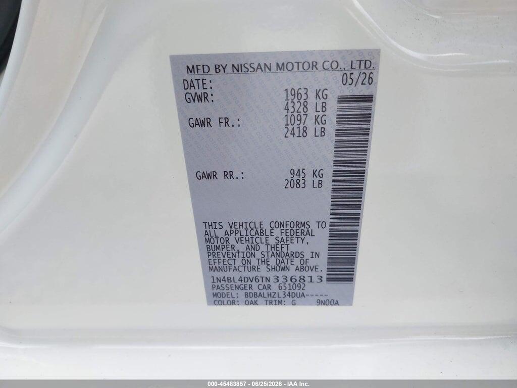 1N4BL4DV6TN336813 2026 NISSAN ALTIMA photo no. 9