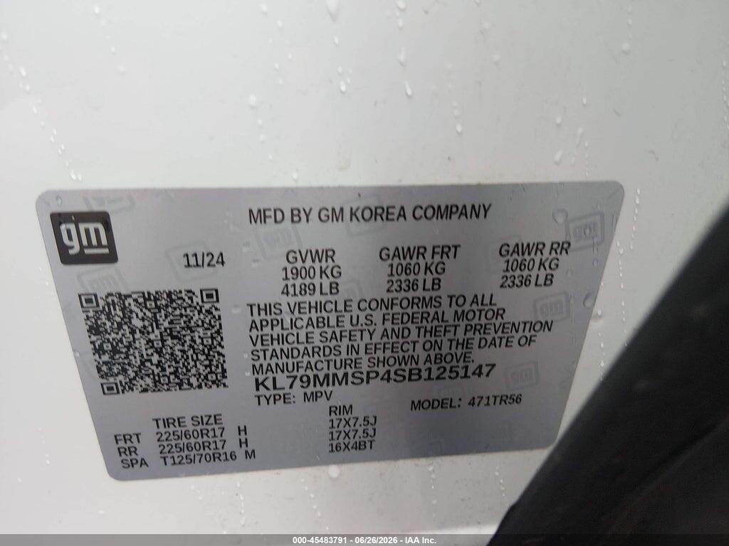KL79MMSP4SB125147 2025 CHEVROLET TRAILBLAZER photo no. 9