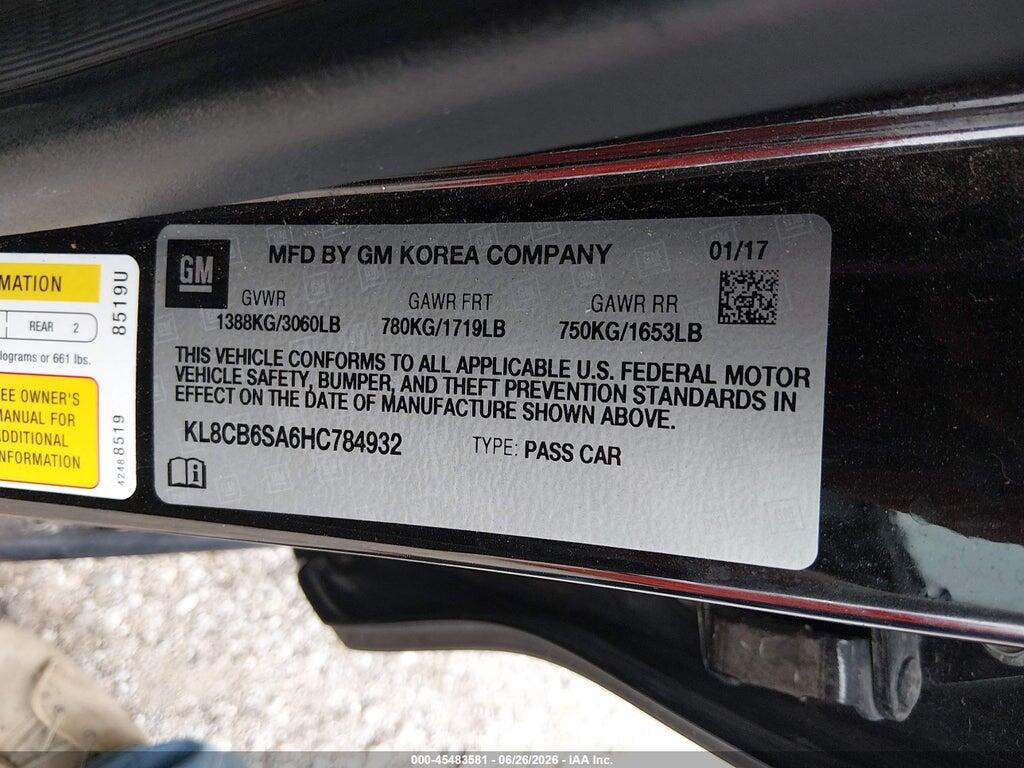 KL8CB6SA6HC784932 2017 CHEVROLET SPARK photo no. 9