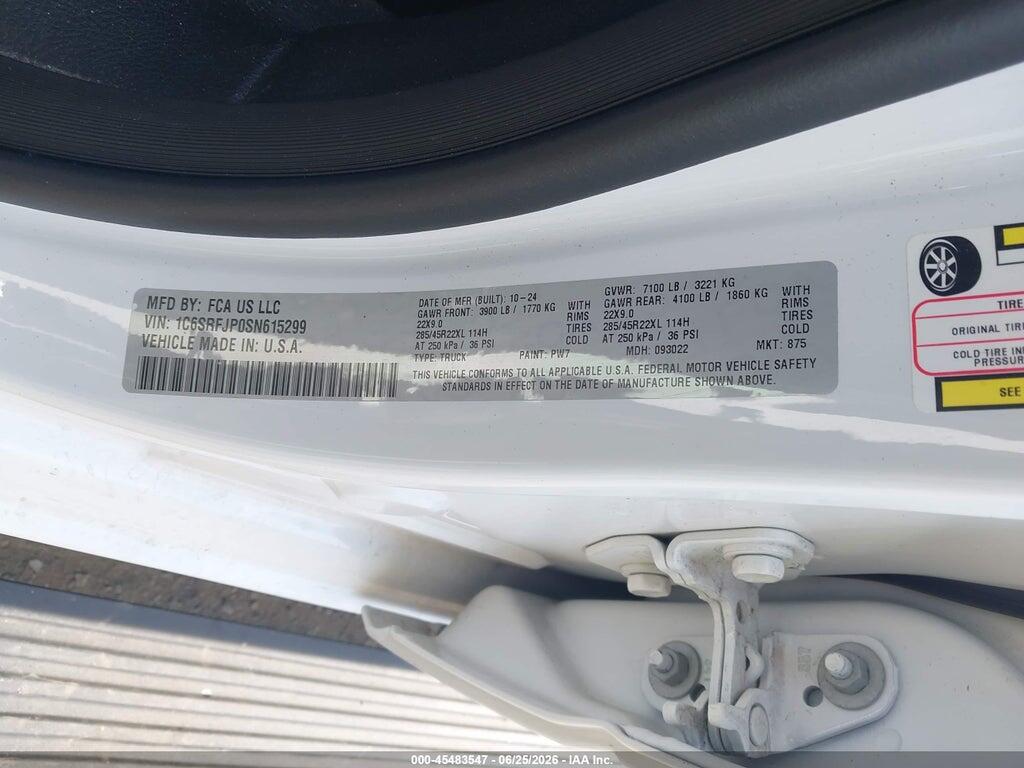 1C6SRFJP0SN615299 2025 RAM 1500 photo no. 9