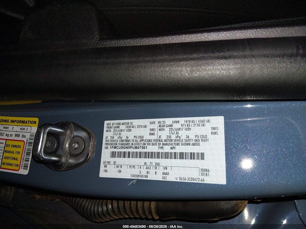 1FMCU0GN5PUB07501 2023 FORD ESCAPE photo no. 9