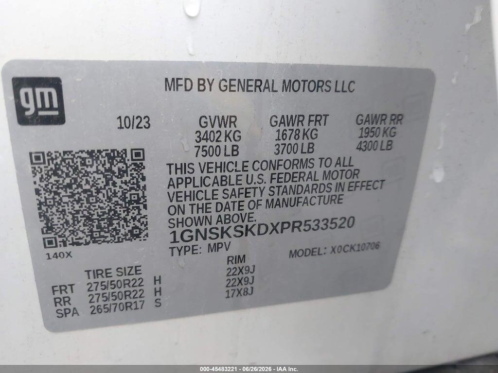 1GNSKSKDXPR533520 2023 CHEVROLET TAHOE photo no. 9