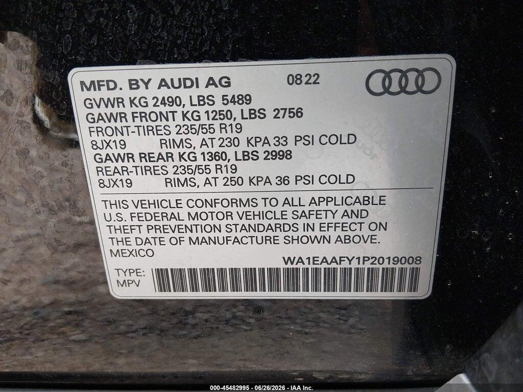 WA1EAAFY1P2019008 2023 AUDI Q5 photo no. 9