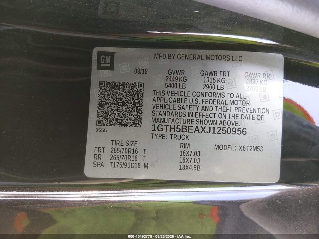 1GTH5BEAXJ1250956 2018 GMC CANYON photo no. 9