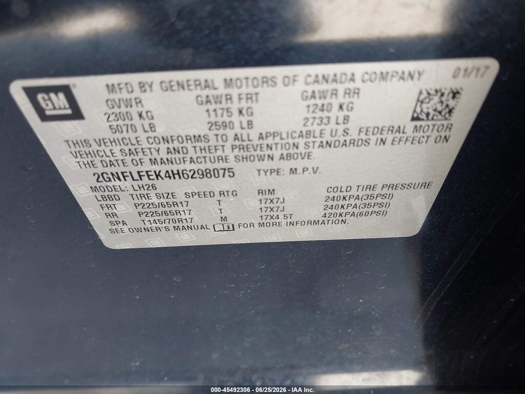 2GNFLFEK4H6298075 2017 CHEVROLET EQUINOX photo no. 9