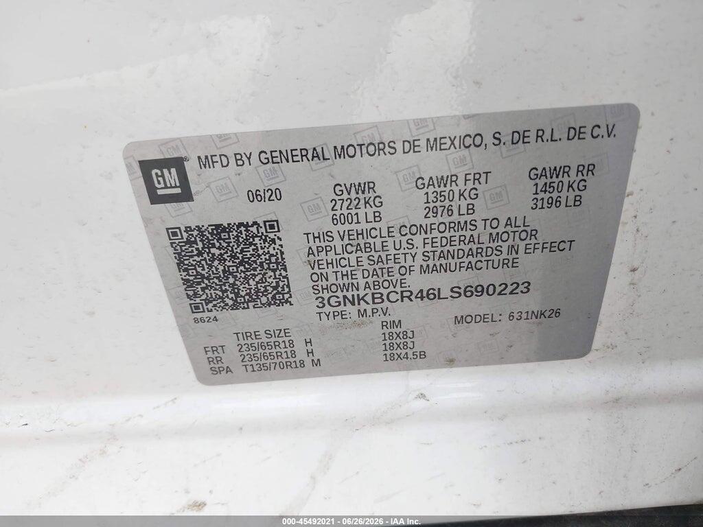 3GNKBCR46LS690223 2020 CHEVROLET BLAZER photo no. 9