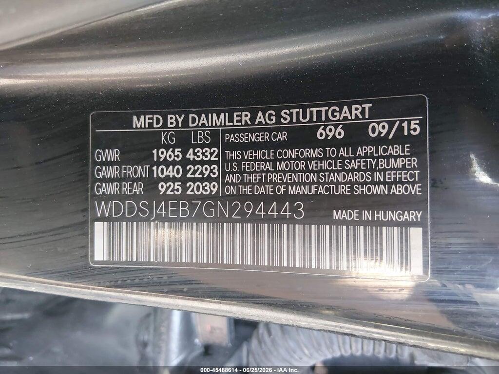 WDDSJ4EB7GN294443 2016 MERCEDES-BENZ CLA 250 photo no. 9