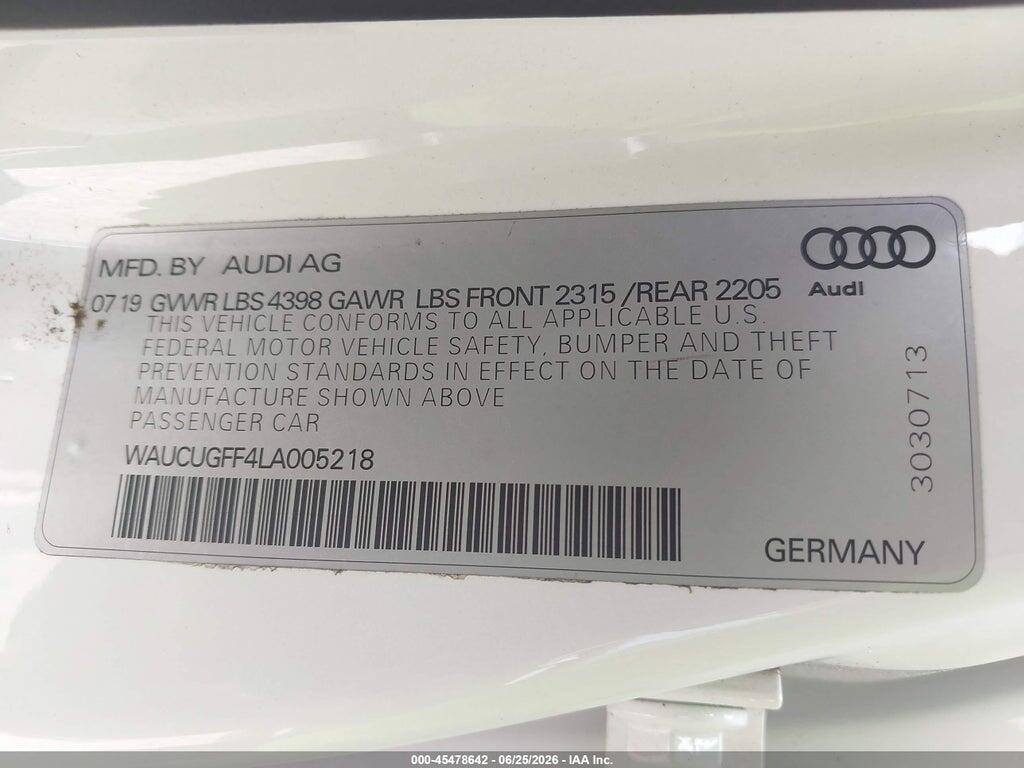 WAUCUGFF4LA005218 2020 AUDI A3 photo no. 9