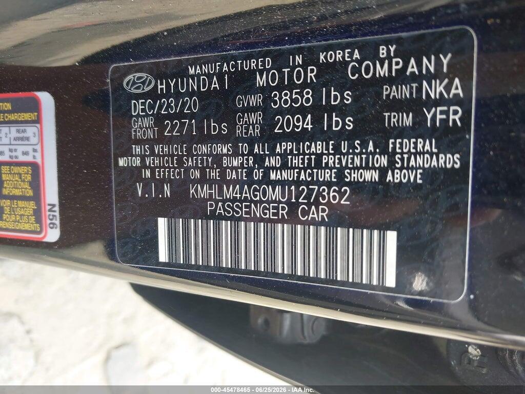 KMHLM4AG0MU127362 2021 HYUNDAI ELANTRA photo no. 9