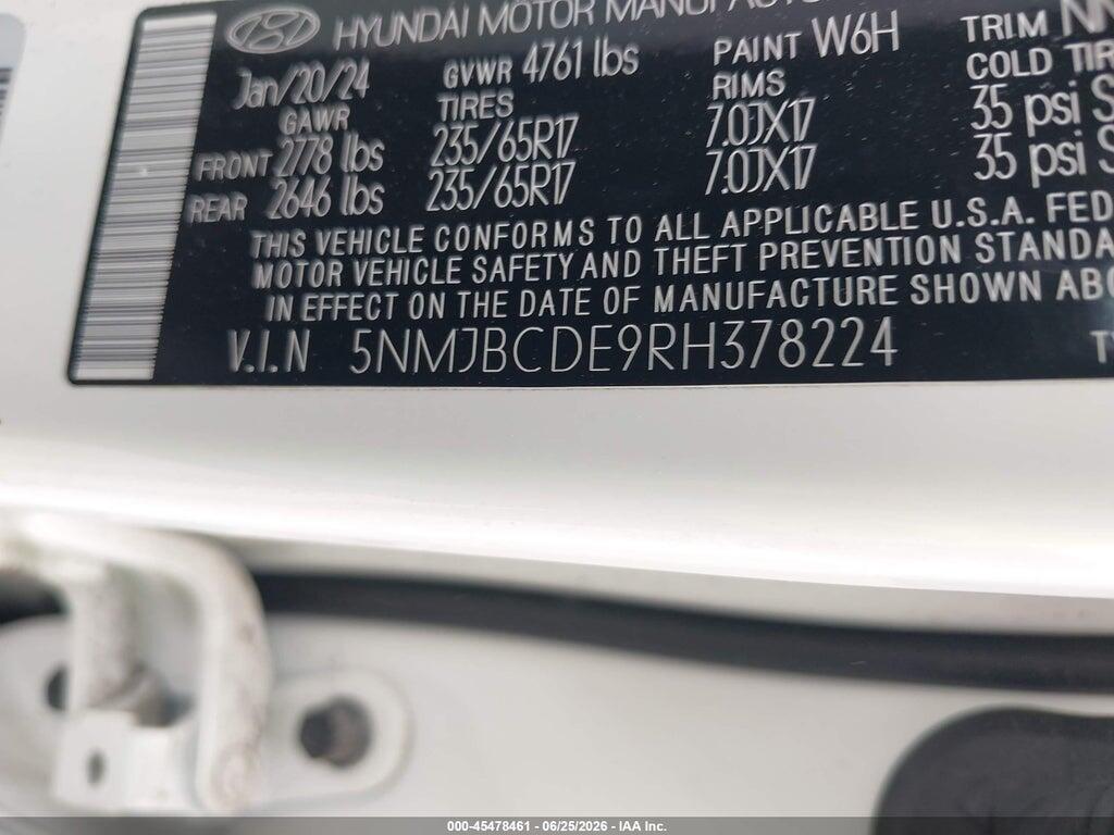 5NMJBCDE9RH378224 2024 HYUNDAI TUCSON photo no. 9