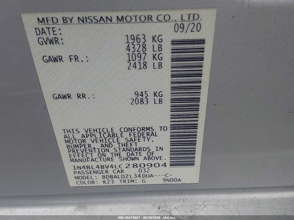 1N4BL4BV4LC280904 2020 NISSAN ALTIMA photo no. 9