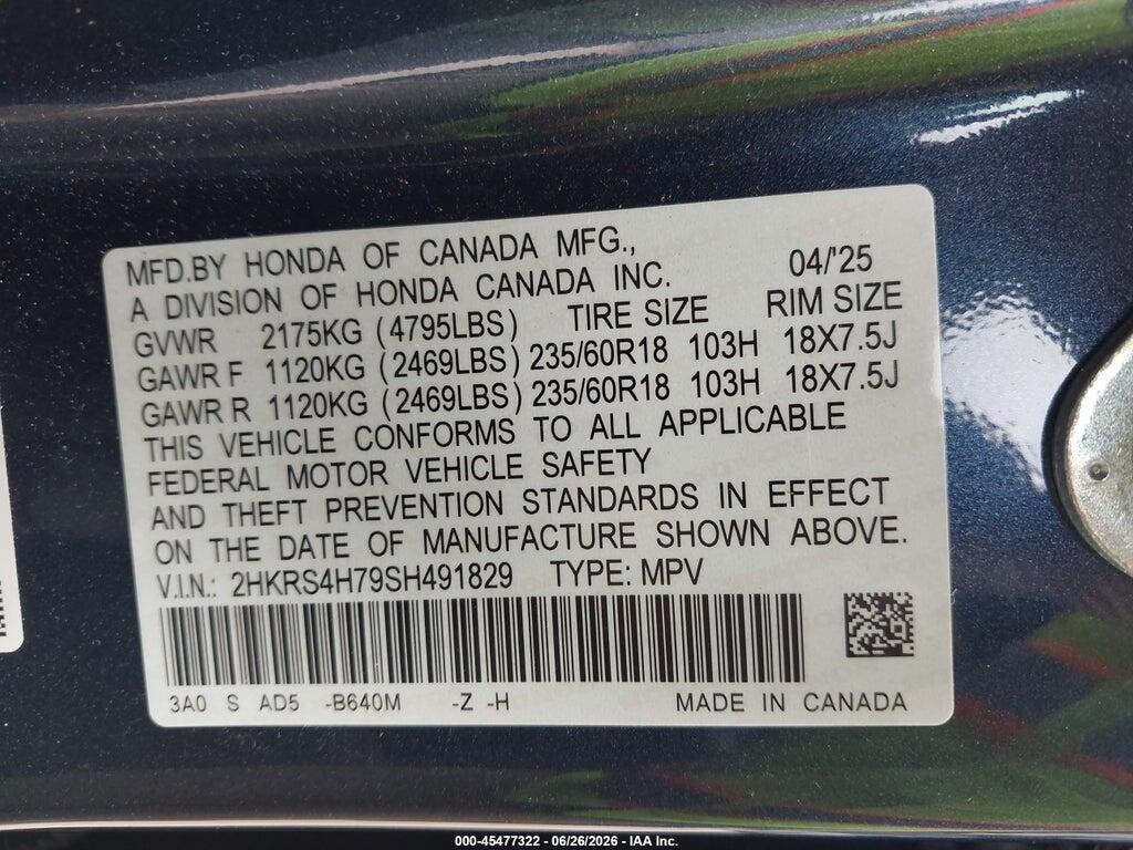2HKRS4H79SH491829 2025 HONDA CR-V photo no. 9