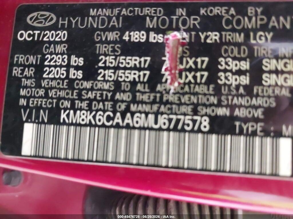 KM8K6CAA6MU677578 2021 HYUNDAI KONA photo no. 9