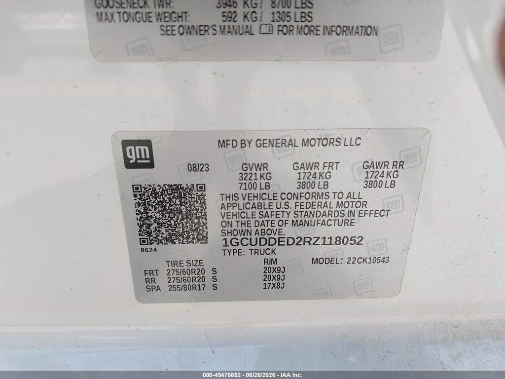 1GCUDDED2RZ118052 2024 CHEVROLET SILVERADO 1500 photo no. 9