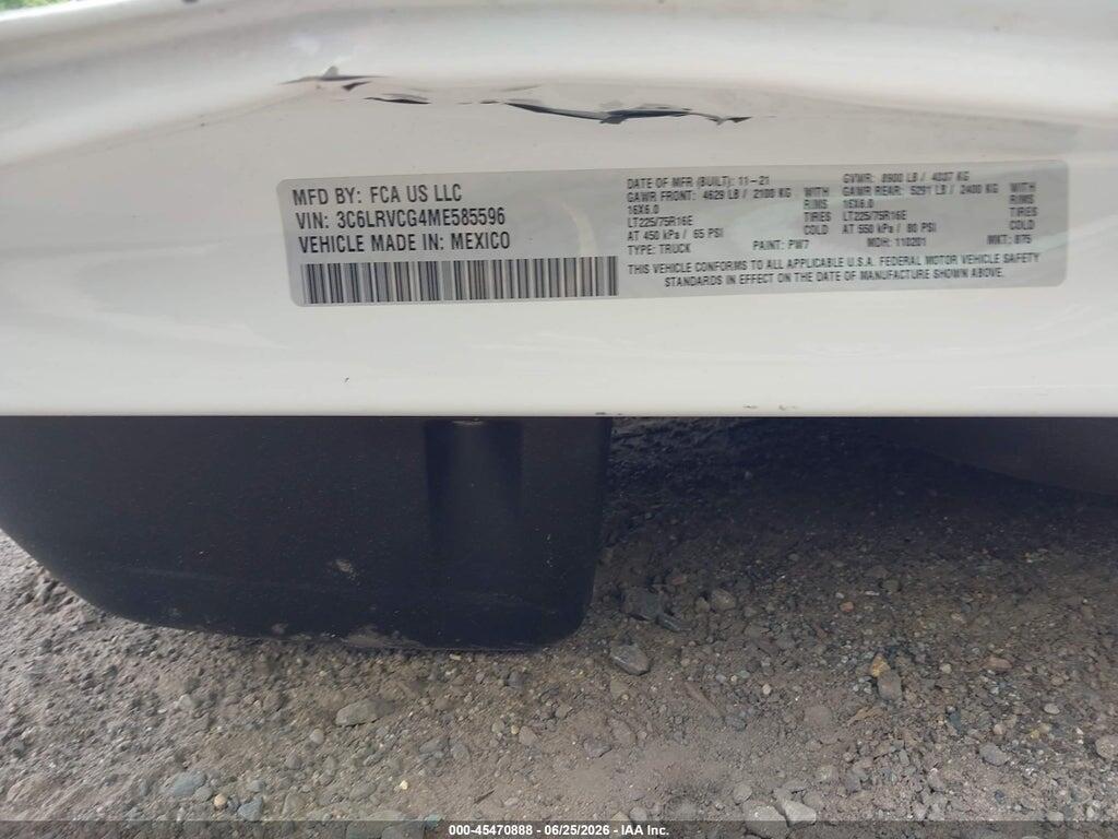 3C6LRVCG4ME585596 2021 RAM PROMASTER 2500 photo no. 9