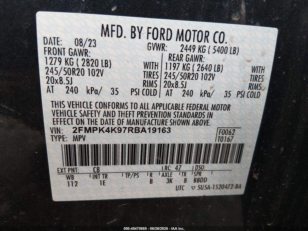 2FMPK4K97RBA19163 2024 FORD EDGE photo no. 9